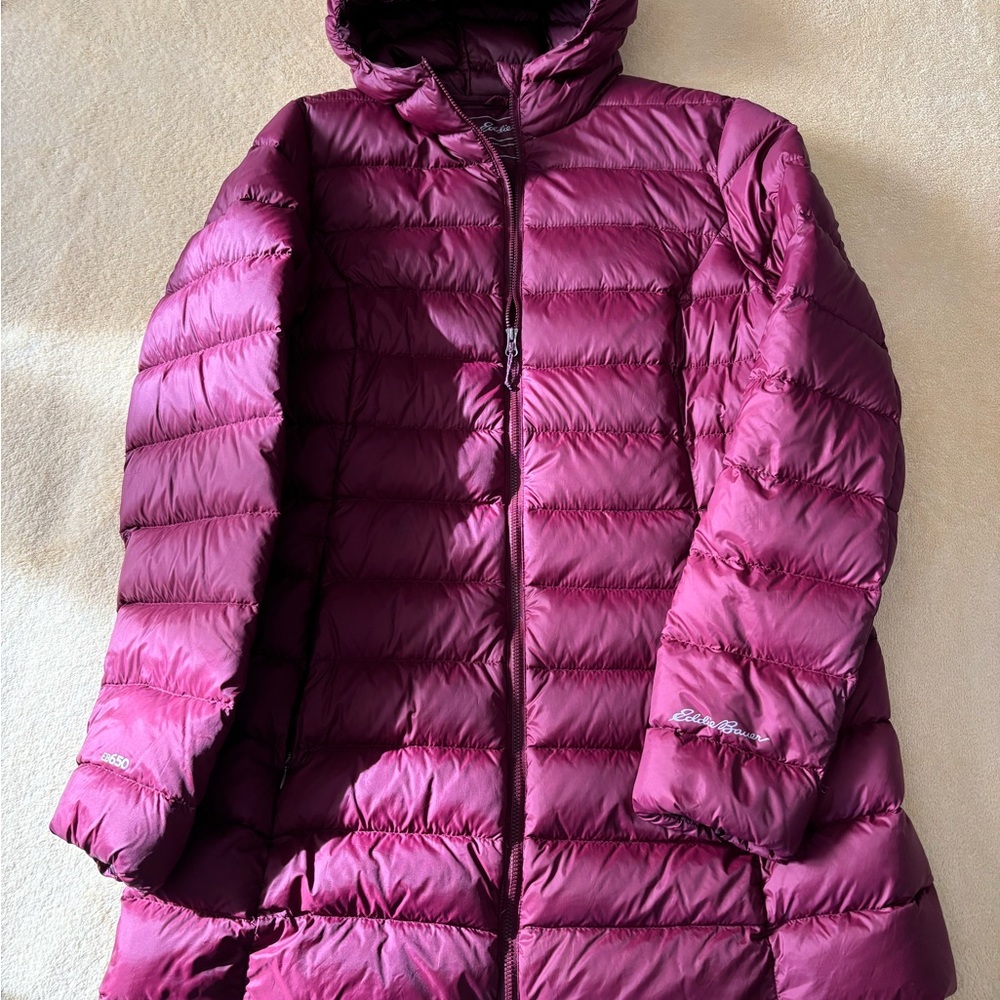Eddie Bauer Women's Maroon Down Jacket, TL size